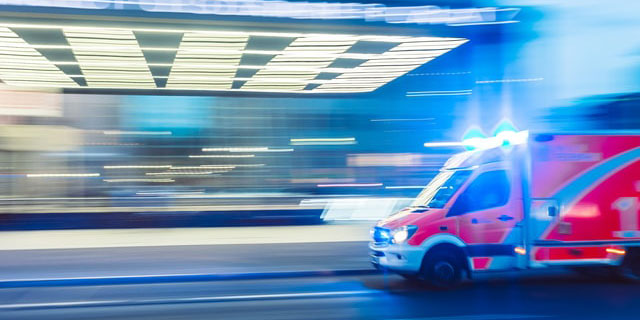 Ambulance rushing to the hospital during a medical emergency